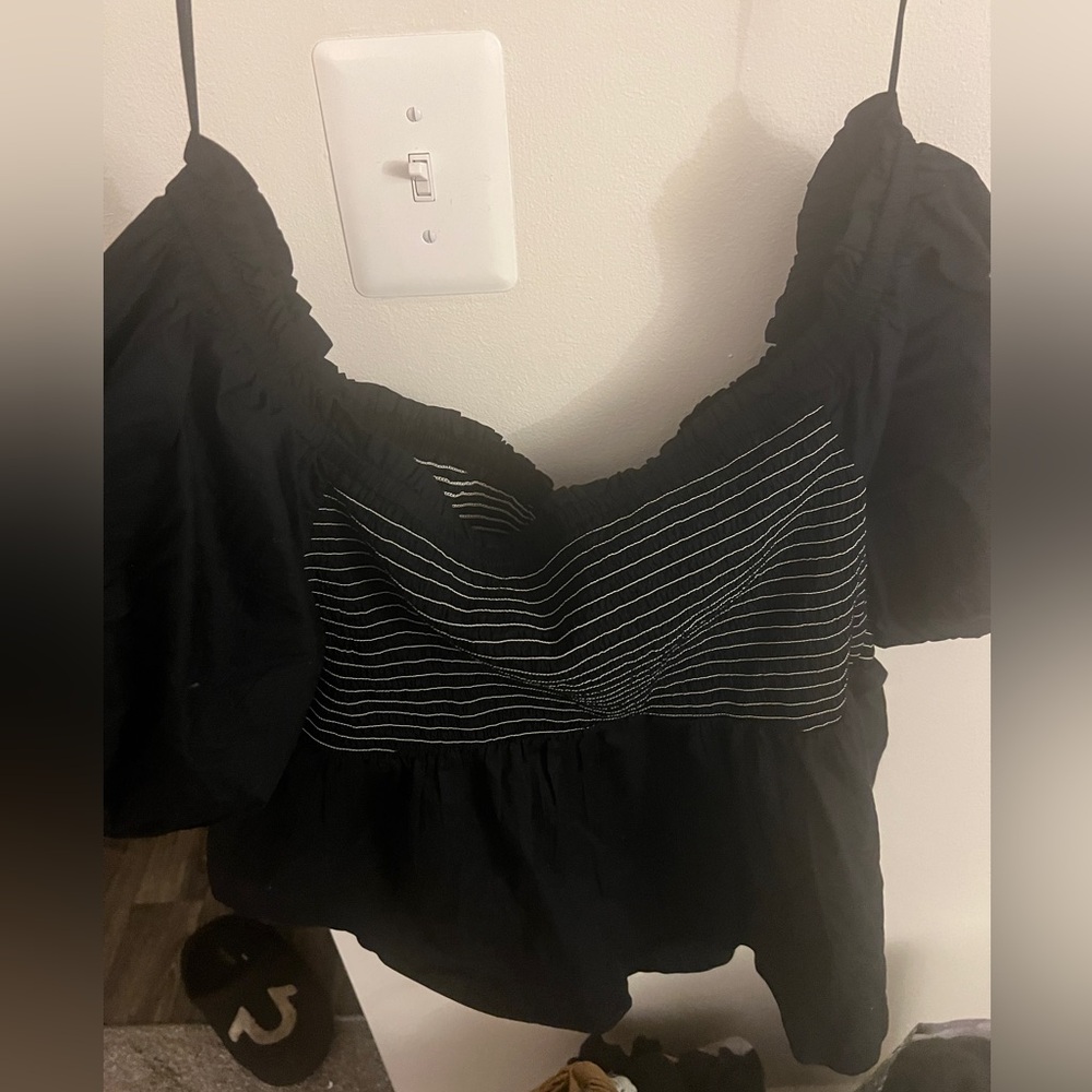 Navy Off-Shoulder Women's Top
